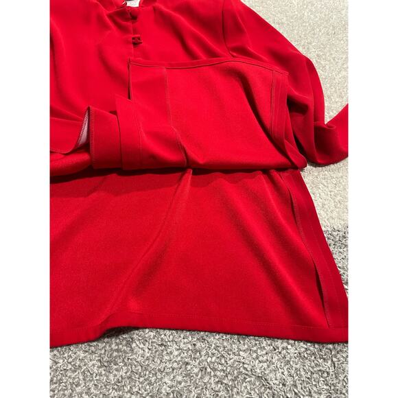 VTG NWT Bleyle Womens Medium Petite MP Long Sleeve Button Up Shirt Red MSRP $109 - Picture 7 of 13